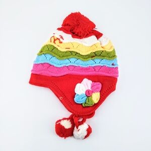 Colorful Knit Pom-Pom Hat